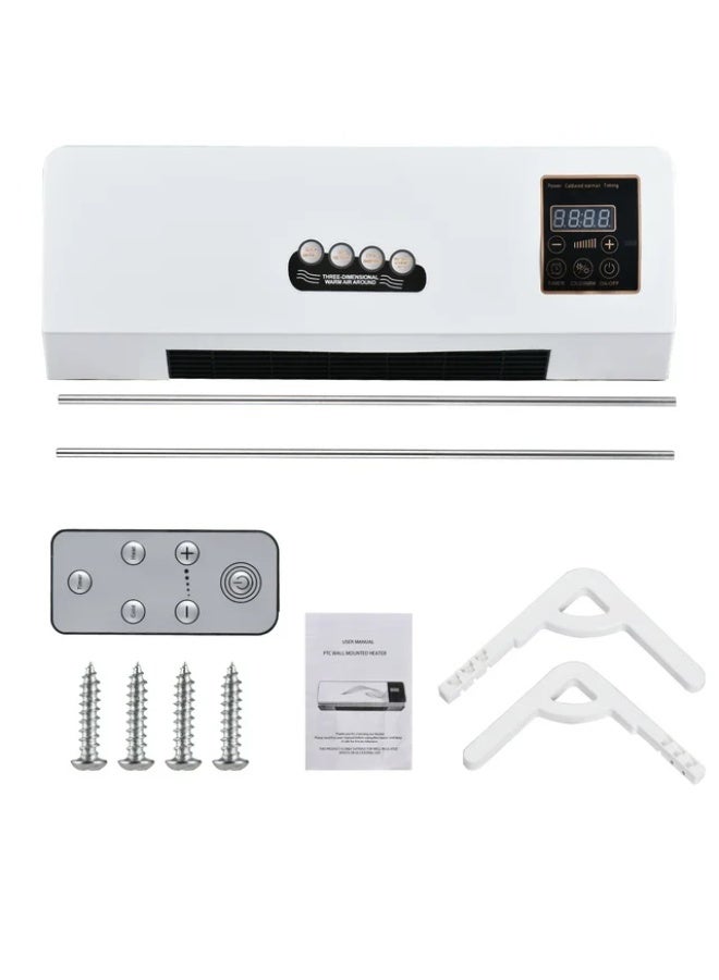 BlueFire PTC Wall Mounted Electric Heater 1800W, Indoor Space Heater with Digital Display, Remote Control, Adjustable Temperature Settings, 0–6 Hours Timer Function, Energy Saving Ceramic Heating System, Wall Installation Heater for Home Bedroom Office Dormitory, Model VT-3303 - Image 2